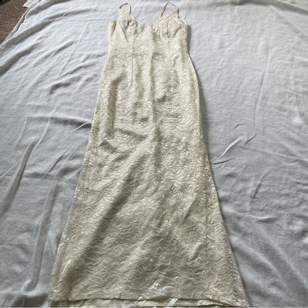 Vintage Jessica McClintock White Lace Dress